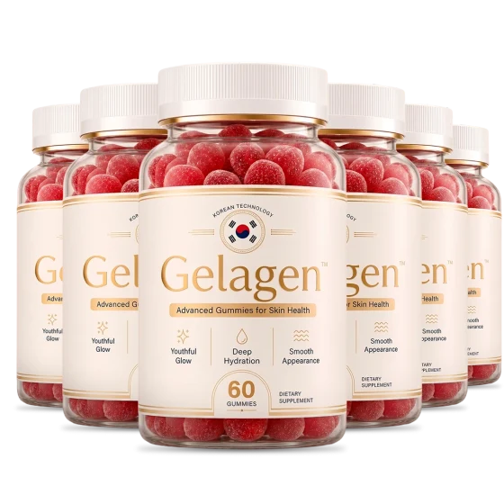 Gelagen six bottle kit of Korean beauty gummies for skin